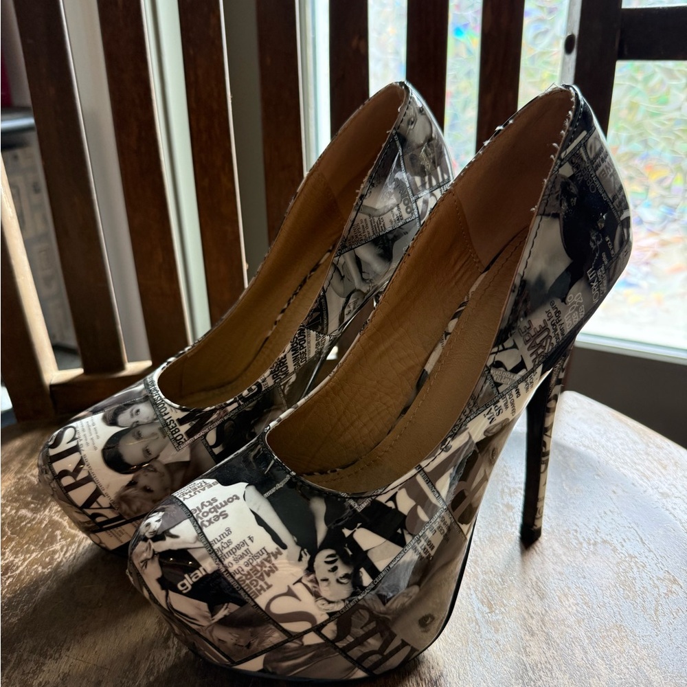 Shiekh Black and White Stiletto Heels